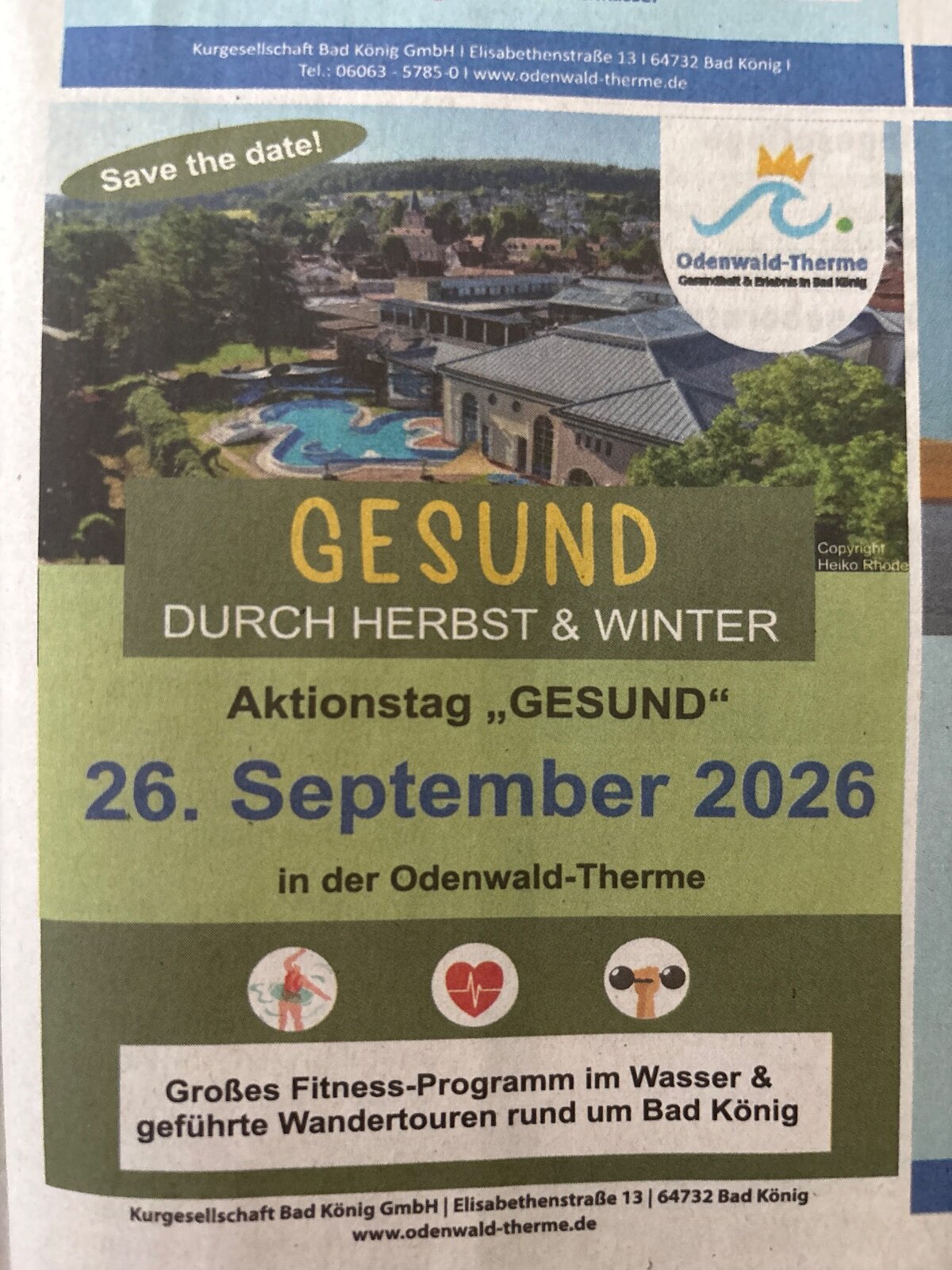 Plakat: Aktionstag „GESUND" – Gesund durch Herbst & Winter