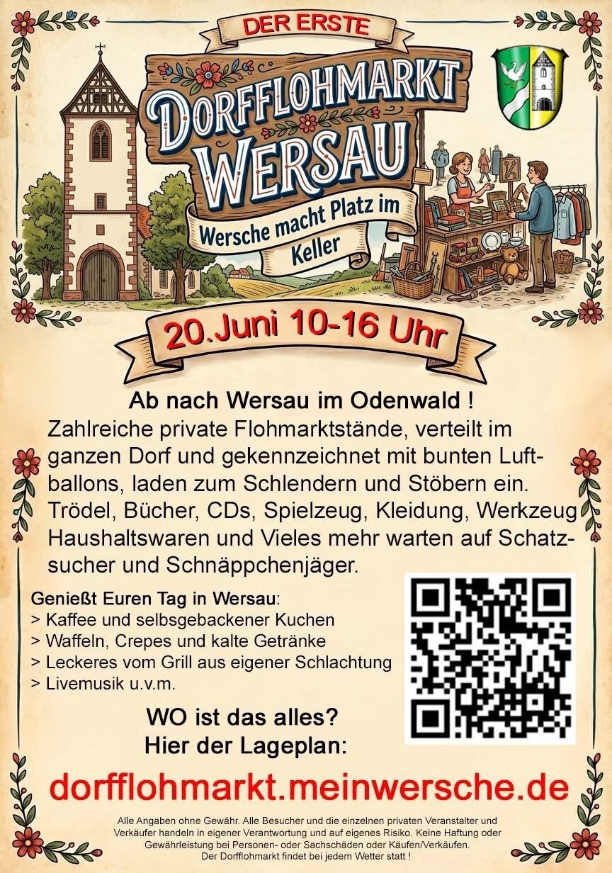 Plakat: Der erste Dorfflohmarkt Wersau