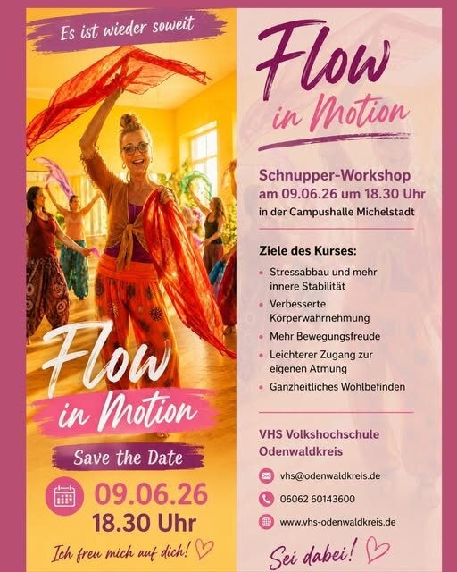 Plakat: Flow in Motion – Schnupper-Workshop