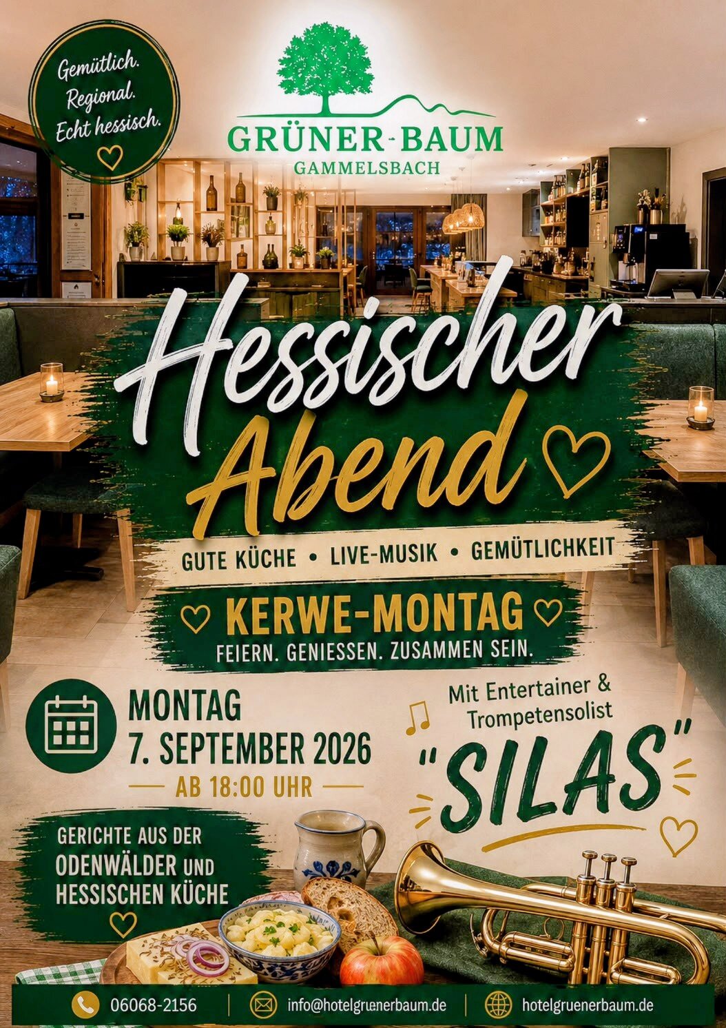 Plakat: Hessischer Abend – Kerwe-Montag in Gammelsbach