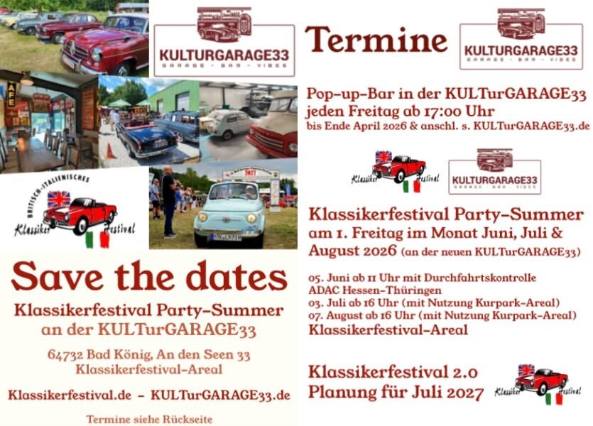 Plakat: Klassikerfestival Party-Summer an der KULTurGARAGE33