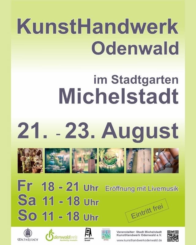 Plakat: KunstHandwerk Odenwald im Stadtgarten Michelstadt