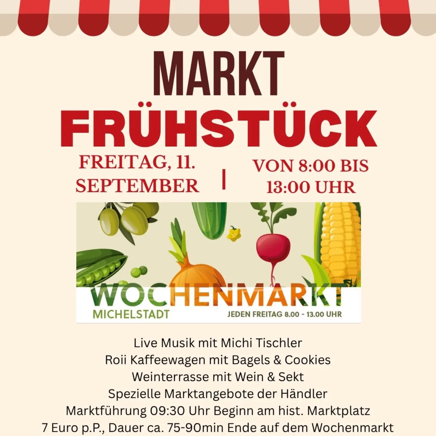 Plakat: Markt Frühstück – Wochenmarkt Michelstadt