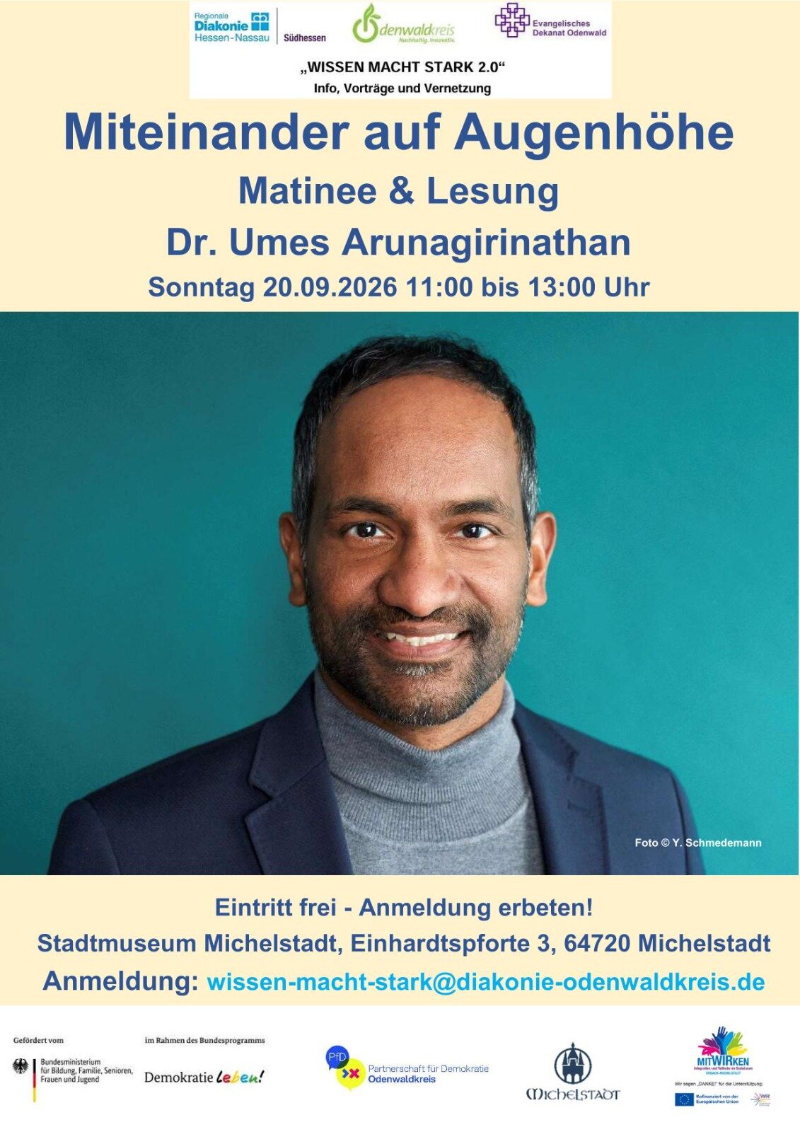 Plakat: Matinee & Lesung mit Dr. Umes Arunagirinathan