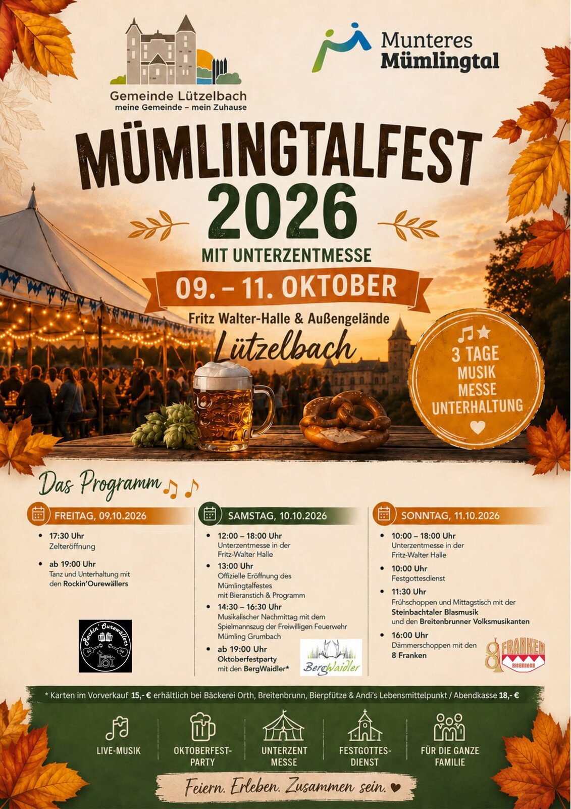 Plakat: Mümlingtalfest 2026 mit Unterzentmesse