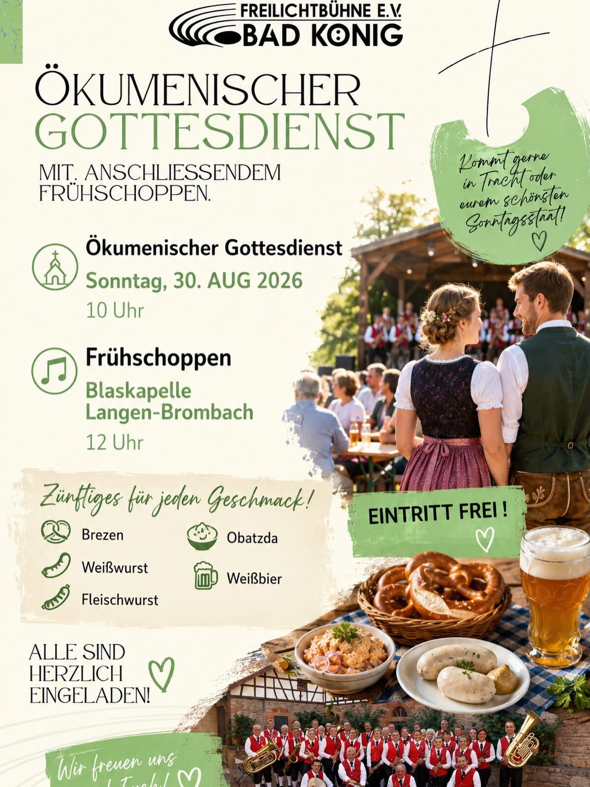 Plakat: Ökumenischer Gottesdienst mit anschließendem Frühschoppen