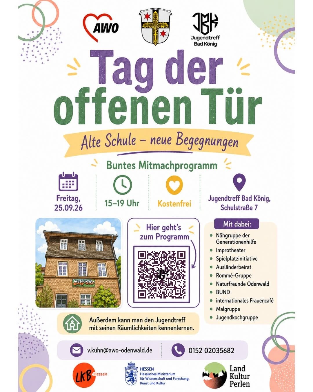Plakat: Tag der offenen Tür – Alte Schule, neue Begegnungen