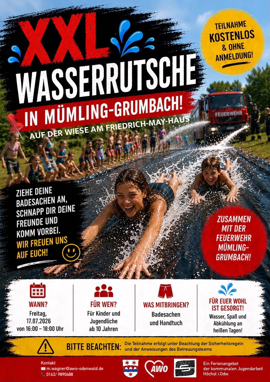 Plakat: XXL Wasserrutsche in Mümling-Grumbach
