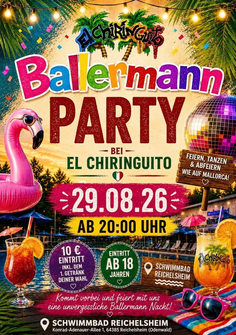 Plakat: Ballermann Party bei El Chiringuito