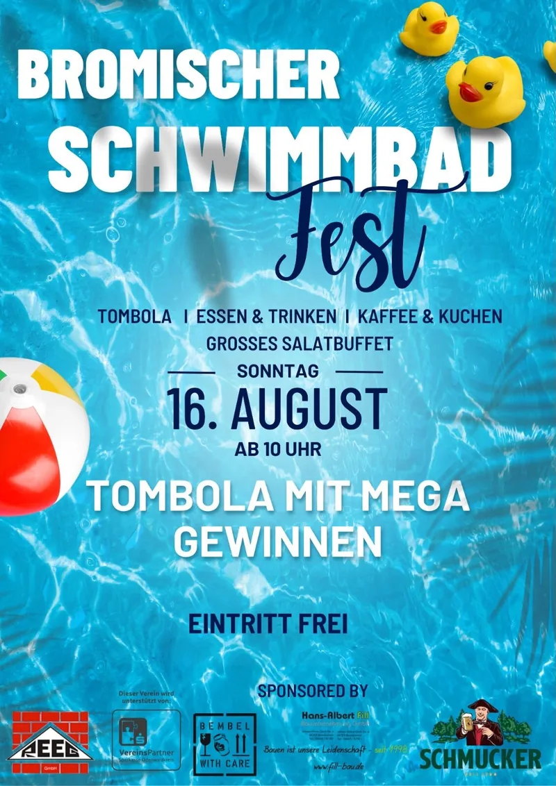 Plakat: Bromischer Schwimmbad Fest