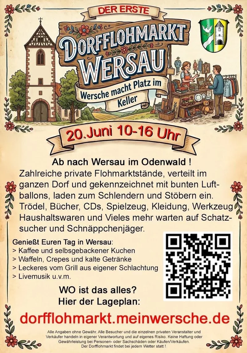Plakat: Der erste Dorfflohmarkt Wersau
