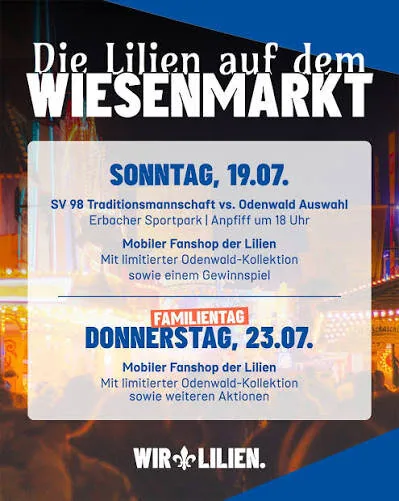 Plakat: Die Lilien auf dem Wiesenmarkt – Sonntag 19.07.