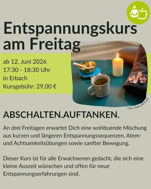 Plakat: Entspannungskurs am Freitag