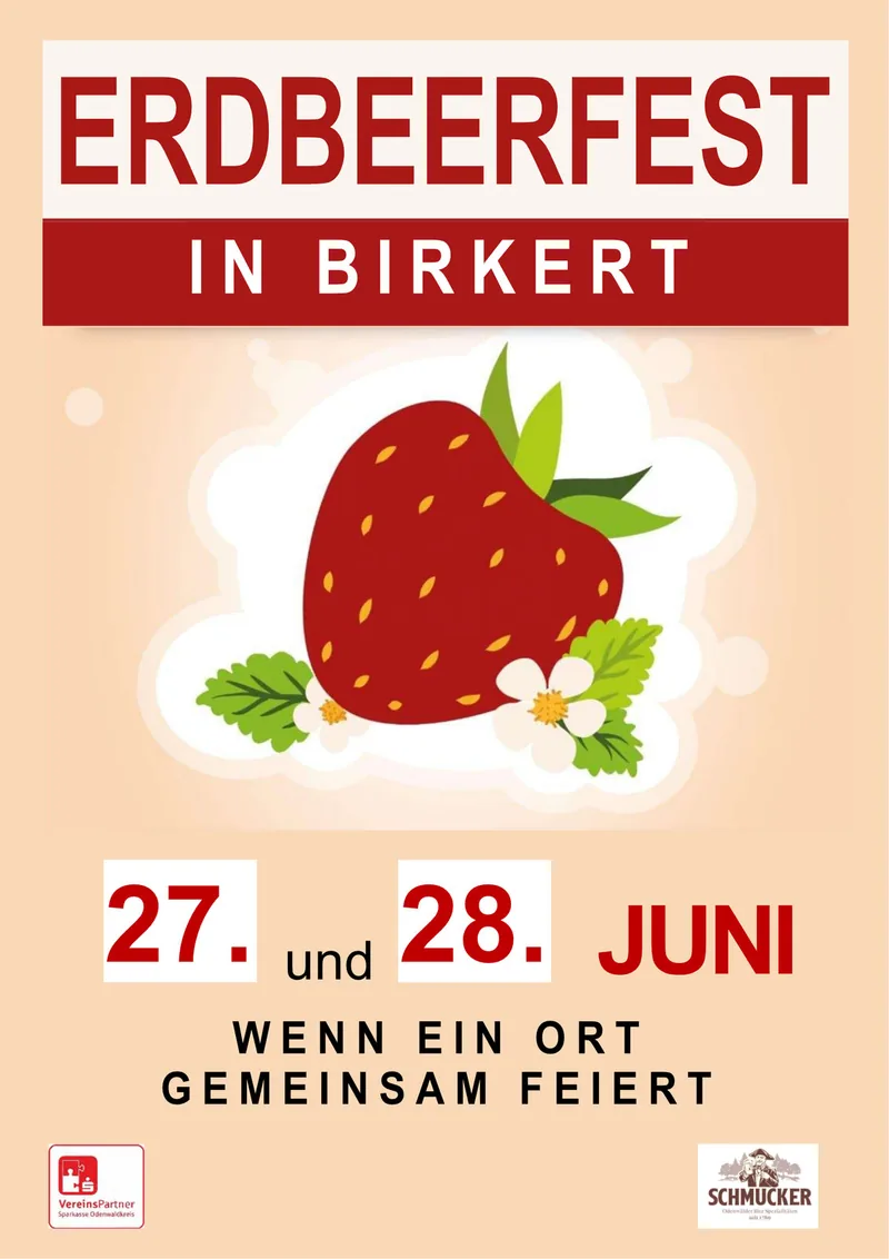 Plakat: Erdbeerfest in Birkert