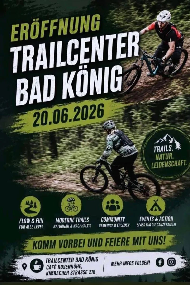 Plakat: Eröffnung Trailcenter Bad König