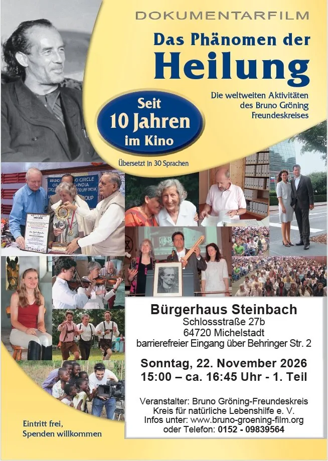 Plakat: Filmvorführung im Bürgerhaus Steinbach