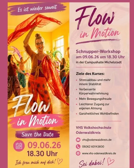 Plakat: Flow in Motion – Schnupper-Workshop