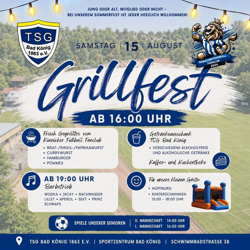 Plakat: Grillfest TSG Bad König 1863 e.V.