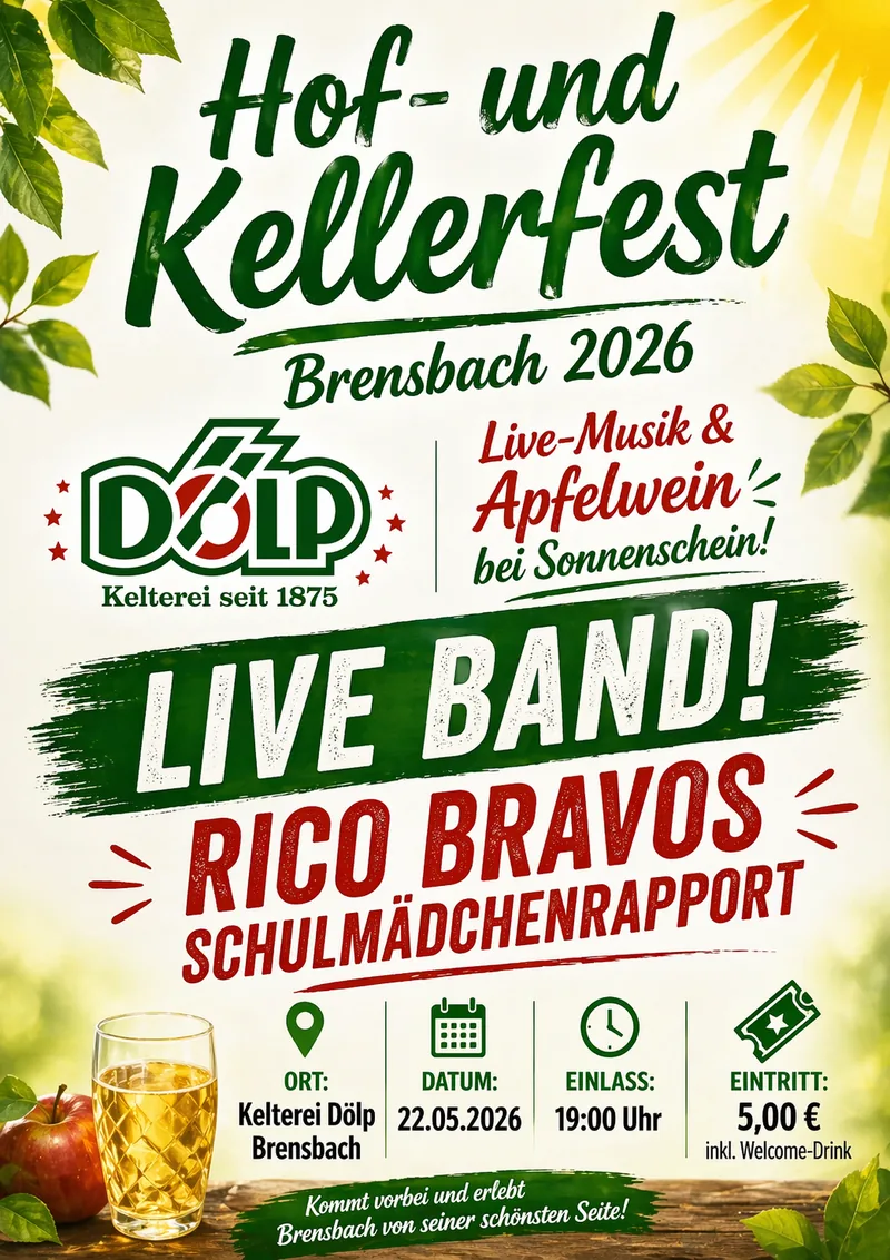 Plakat: Hof- und Kellerfest Brensbach 2026