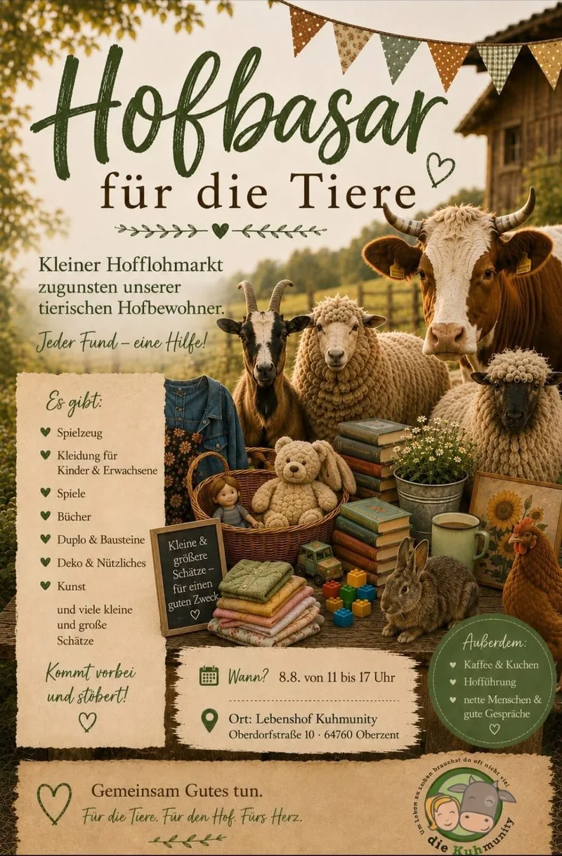 Plakat: Hofbasar für die Tiere