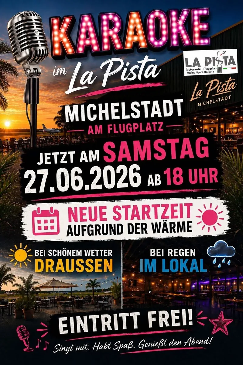 Plakat: Karaoke im La Pista Michelstadt