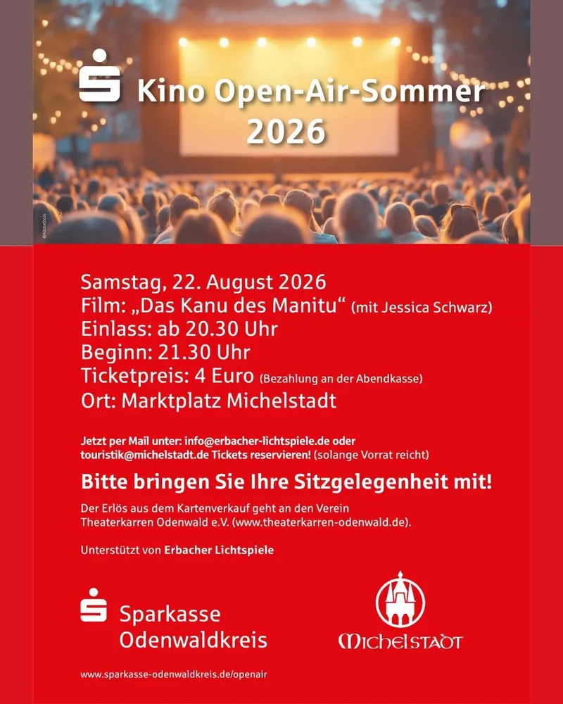 Plakat: Kino Open-Air-Sommer 2026 – Das Kanu des Manitu