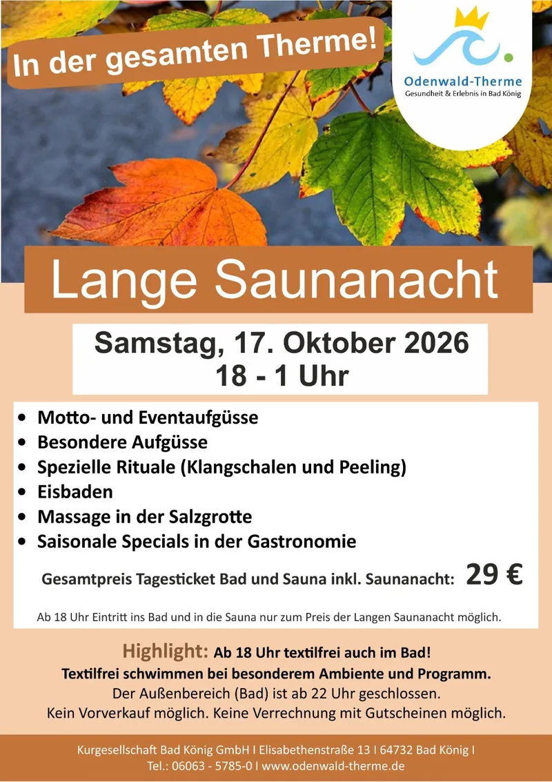 Plakat: Lange Saunanacht