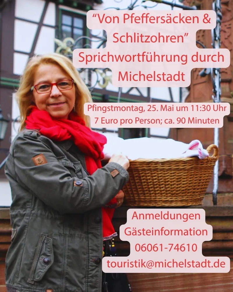 Plakat: Von Pfeffersäcken & Schlitzohren – Sprichwortführung durch Michelstadt