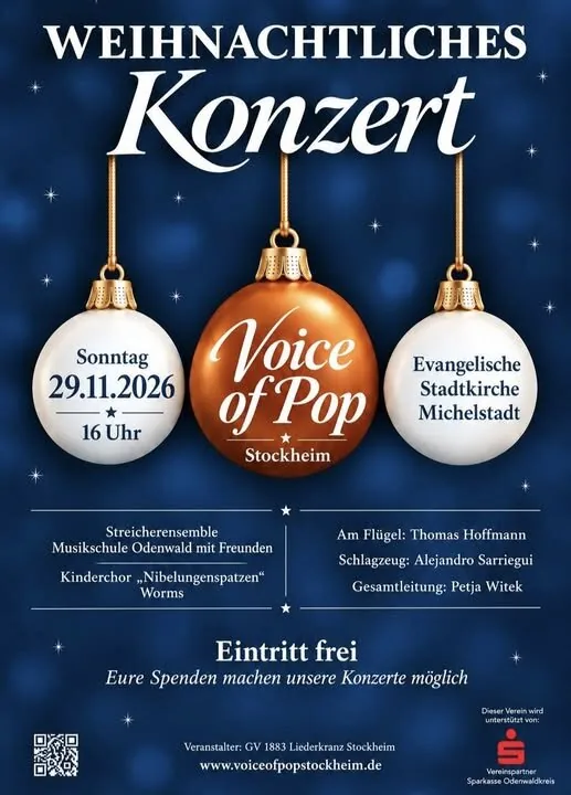 Plakat: Weihnachtliches Konzert – Voice of Pop Stockheim