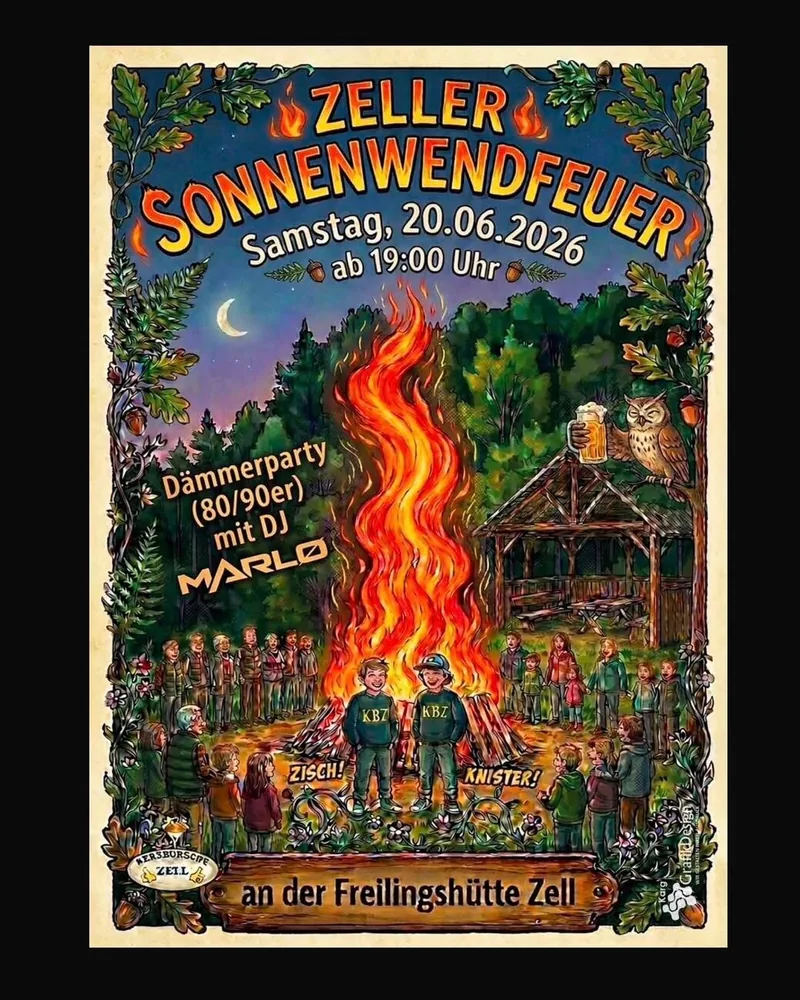 Plakat: Zeller Sonnenwendfeuer